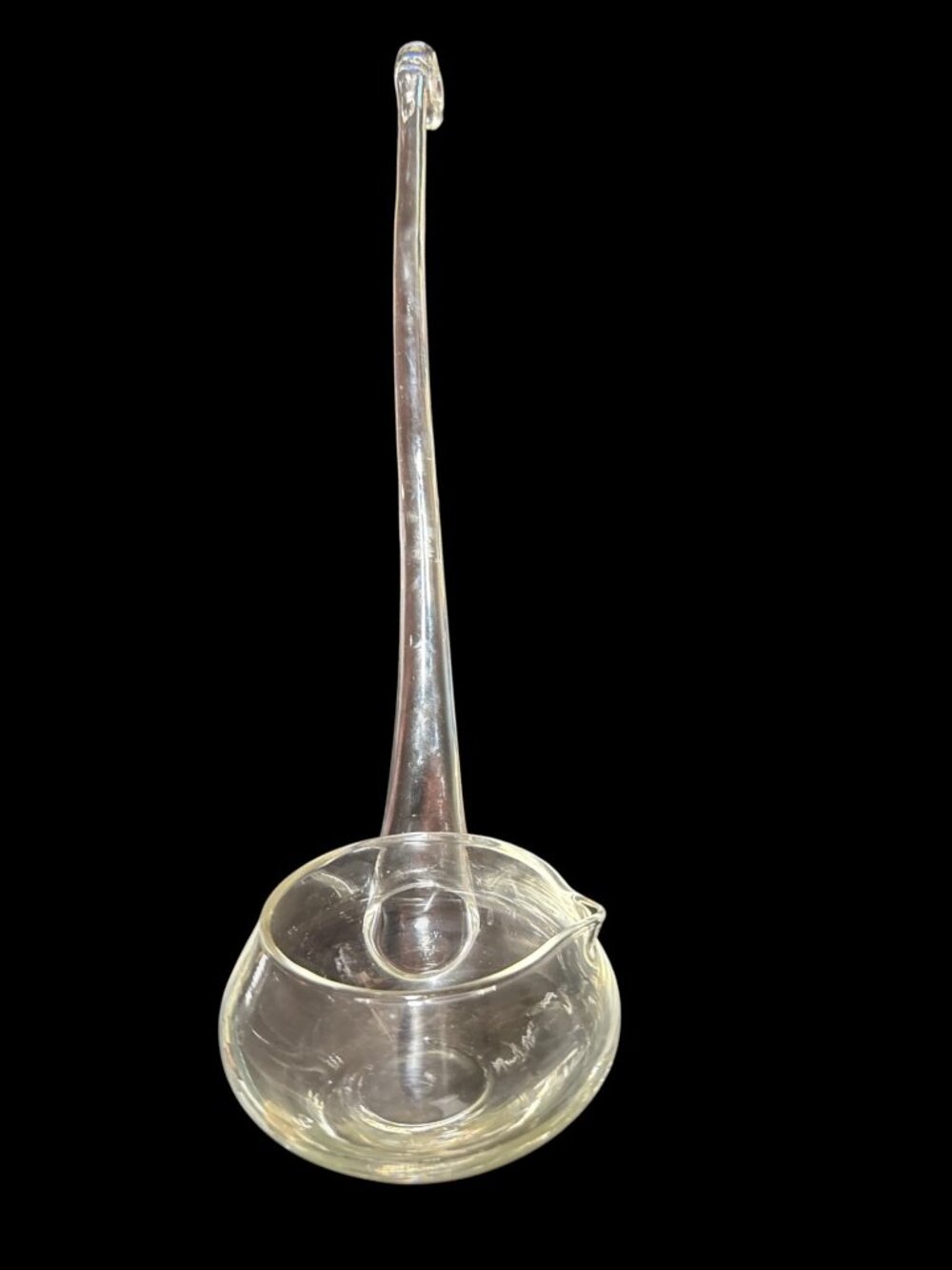 Clear Glass Punch Ladle With Long Elegant Design Handle
